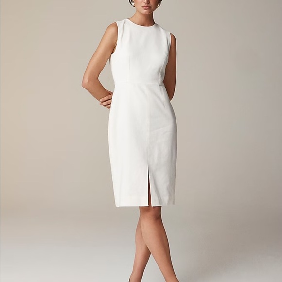 J. Crew Palermo Vintage Red High-neck sheath dress stretch linen Size 6Tall NEW - Picture 14 of 15